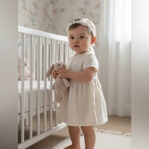 NWOT Beaded headband with silk bow